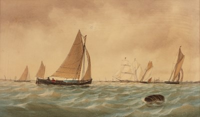 Lot 143 - 19th Century School various sailboats at sea...