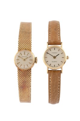 Lot 301 - A lady's 9ct gold bracelet watch by Certina,...