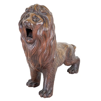Lot 1004 - A stoneware salt glazed lion