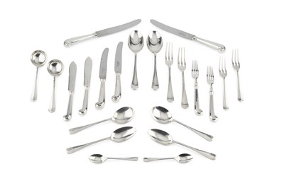 Lot 694 - A service of silver Hanoverian rat-tail...