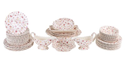 Lot 1314 - A Copeland Spode rosebud chintz pattern part dinner service