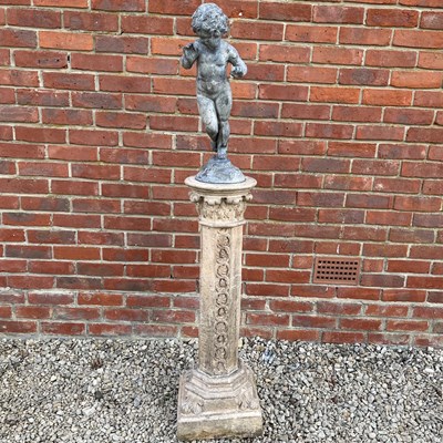 Lot 1449 - A Victorian lead sculpture of a girl