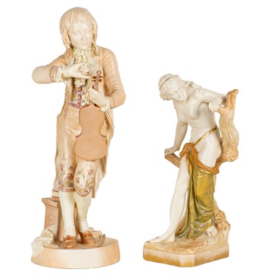 Lot 104 - Two Royal Worcester porcelain figurines