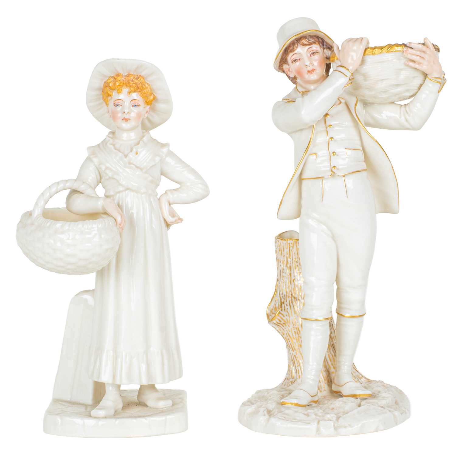 Lot 100 - A pair of Victorian Royal Worcester figures in the manner of James Hadley