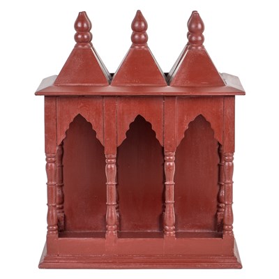 Lot 333 - A burgundy-painted Shiva-style tabletop temple