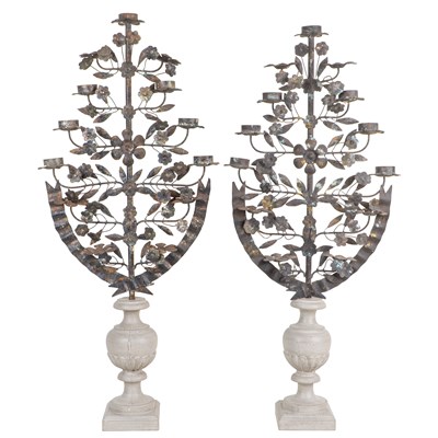 Lot 1172 - A pair of French candelabra