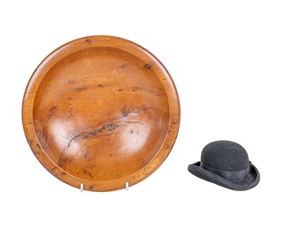 Lot 1108 - A turned bowl and a small bowler hat