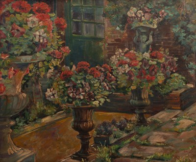 Lot 238 - Raoh Schorr (1901-1999) Garden Scene, 1950 oil...