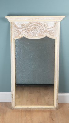 Lot 495 - A painted pine pier mirror