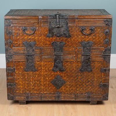 Lot 1132 - A Korean iron-bound blanket box