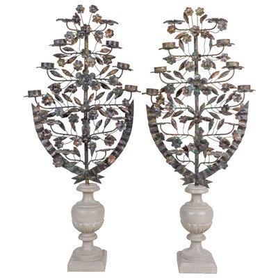 Lot 1051 - A pair of French-style candelabra