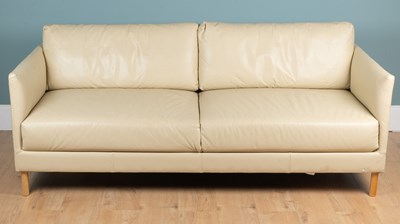 Lot 325 - A Contemporary Habitat cream leather sofa