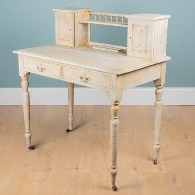 Lot 288 - A 19th century scumble-painted writing desk in the manner of Maple & Co