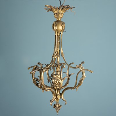 Lot 541 - An Italian six-branch ormolu chandelier
