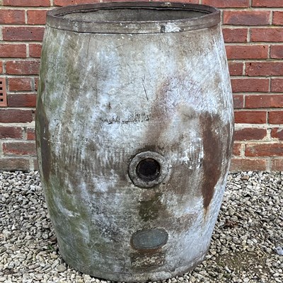 Lot 1418 - A galvanised barrel