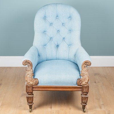 Lot 522 - A 19th century rosewood armchair