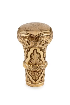 Lot 541 - A late Victorian gilt metal parasol handle,...