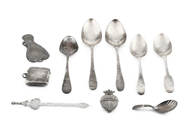 Lot 705 - A small collection of silver, comprising a...