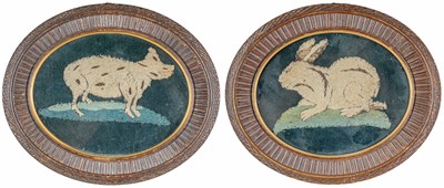 Lot 1115 - Two 19th century needlework animals
