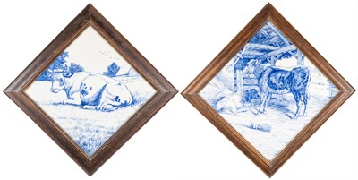 Lot 1086 - Two 19th century blue and white transfer-printed plaques