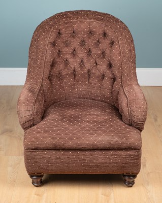 Lot 426 - A 19th century walnut-framed tub armchair