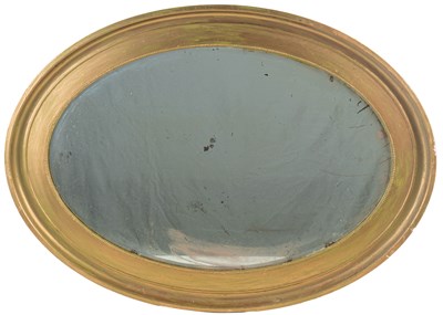 Lot 1288 - An antique oval gilt hanging wall mirror