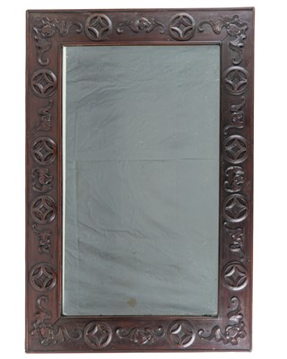 Lot 1383 - Korean hardwood "Temple" Mirror