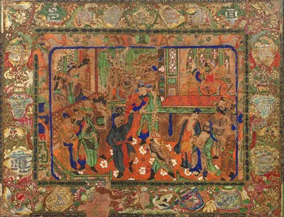 Lot Two thangkas Tibetan, 19th Century each with...