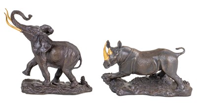 Lot 158 - Two African Wildlife Foundation sculptures