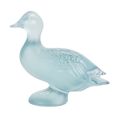 Lot 282 - A Lalique blue glass duck