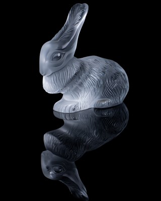 Lot 254 - A Lalique frosted glass rabbit