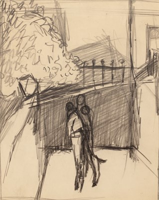 Lot 324 - Keith Vaughan (1912-1977) Figures in a Yard...