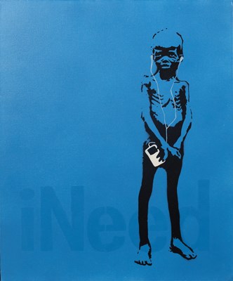 Lot 262 - Mantis (b.1974) I Need, c.2007 spray paint,...