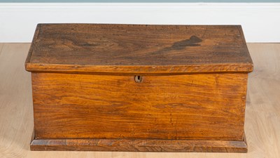 Lot 1251 - An elm six-plank coffer