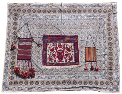 Lot 1147 - An Indian linen block-printed panel