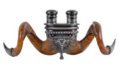 Lot 1211 - A silver-plated Walker & Hall inkwell