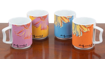 Lot 129 - A set of four Rosenthal Studio-Line Andy Warhol 'Daisies' mugs