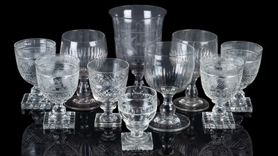Lot 513 - A group of wine glasses and a celery vase