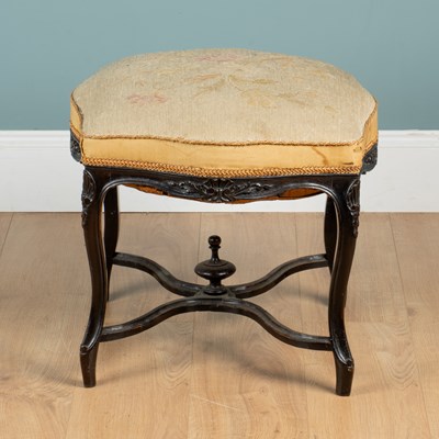 Lot 414 - A French dressing table stool