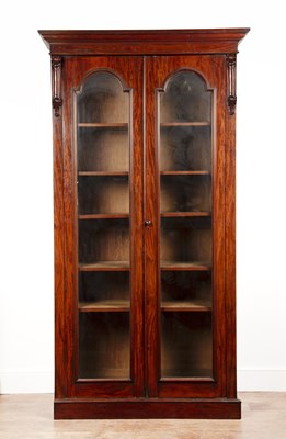 Lot 45 - Mahogany glazed bookcase of large proportions,...
