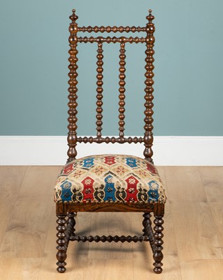 Lot 1141 - A Victorian bobbin-turned side chair