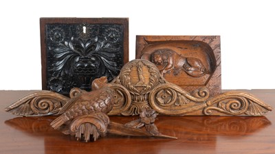 Lot 1148 - Four carved treen elements