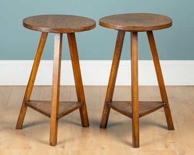 Lot 303 - A pair of Arts & Crafts-style oak occasional tables