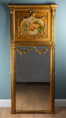 Lot 66 - A gilt trumeau mirror in the 18th century French style
