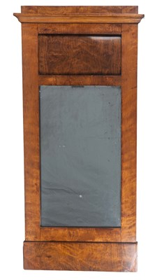 Lot 276 - A 20th centuuy Biedermeier walnut-framed pier mirror