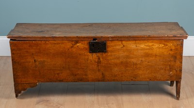 Lot 1188 - An antique elm six-plank coffer
