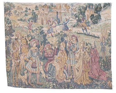 Lot 1096 - A Medieval tapestry-style textile panel