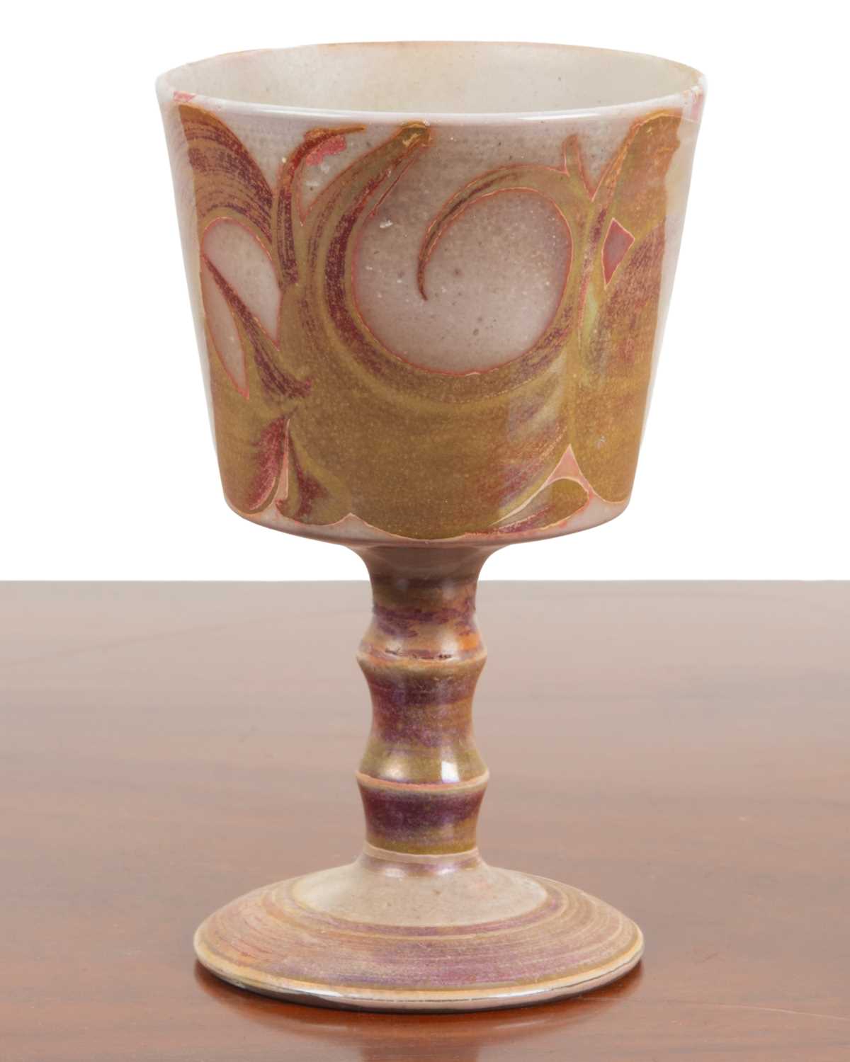 Lot 173 - An Aldermaston pottery goblet