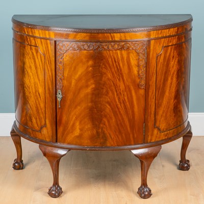 Lot 1352 - A George III-style mahogany demi-lune commode by J. Shaw, Son & Co.