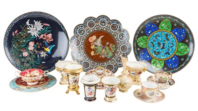 Lot 429 - A collection of 19th century porcelain and later cloisonné